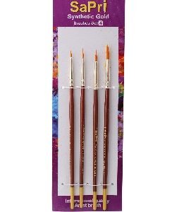 Sapri Set of 4 assorted synthetic Gold round brushes 0,2,4,6